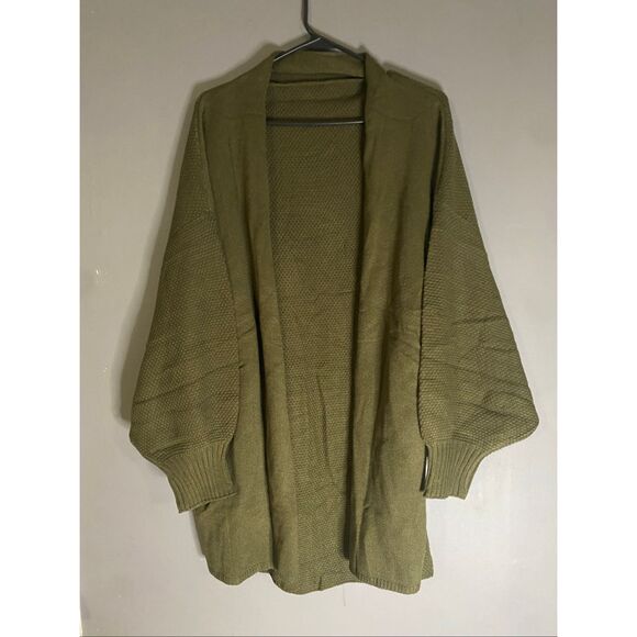 Boutique Green Drop Sleeve Oversized Open Front Cardigan Size XL NWOT - Picture 1 of 6